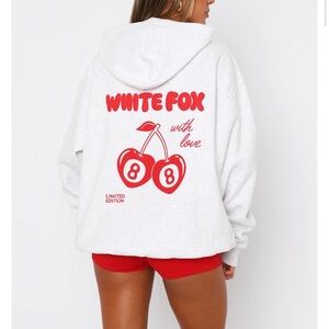 White Fox Cherry Hoodie
